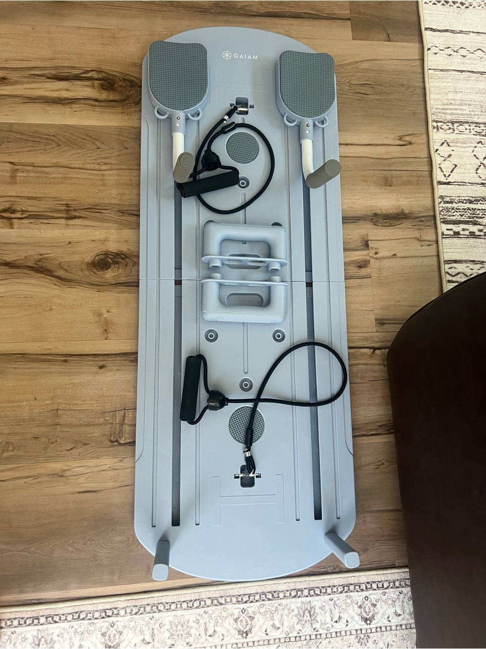 GAIAM Pale Blue VR Balance Board with Resistance Cords